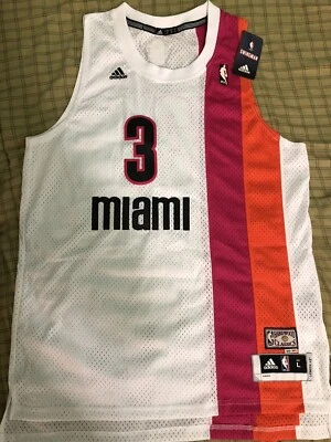 DWYANE WADE ADIDAS HWC RETRO 1970-71 FLORIDIANS JERSEY SIZE L Miami Heat HOF - Image 1 of 4