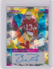 Brock Purdy 2023 Leaf Vivid Gray Crystal Autograph Auto (2/9) - 49ers