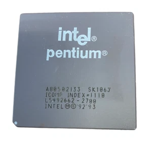 VINTAGE Intel Pentium Processor 133MHz Socket 7 Original Ceramic 24K GOLD PINS - Picture 1 of 2