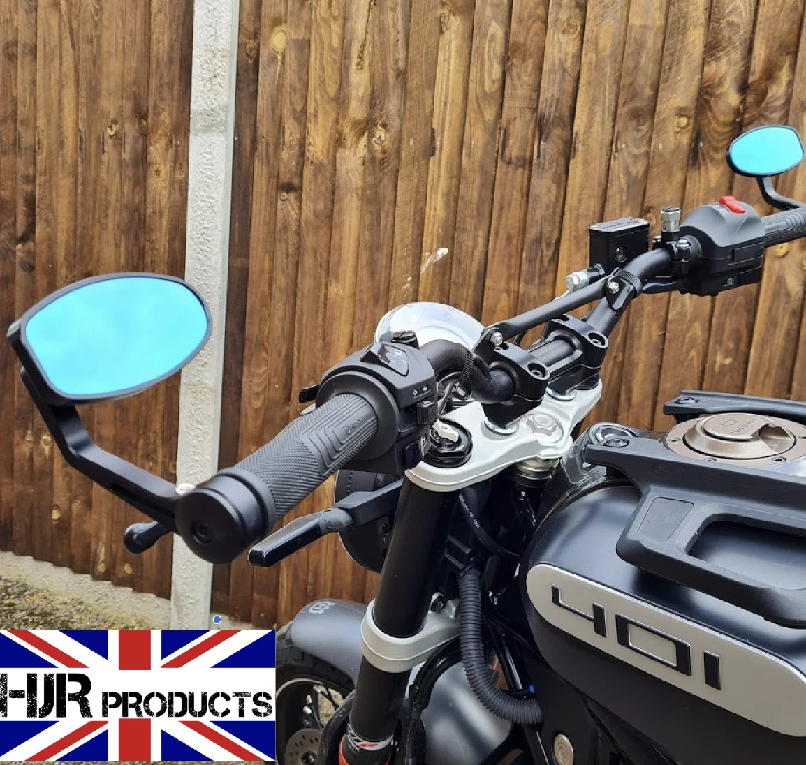 2X Espejos Retrovisores Logo Oro Armas Para Husqvarna Manillar