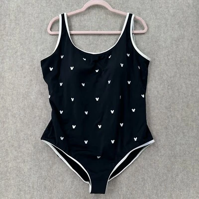 Traje de baño de una pieza Disney Mickey Mouse talla 14 negro bordado Foto 1 de 4
