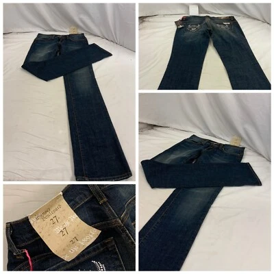 Pantalones de mezclilla We The People talla 27 azul lavado oscuro algodón elástico nuevos con etiquetas YGI N1-331CG Foto 1 de 4