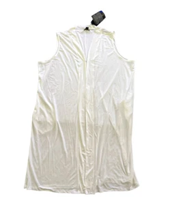 IMAN Boho Chic Drapierung vorne offen Stretch ärmellos Jersey Cardigan Taschen 2X - Bild 1 von 13