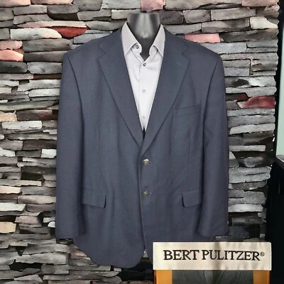 Abrigo Blazer Deportivo Burt Pullitzer Para Hombre 50R Negro Plata Botón Mezcla Lana Foto 1 de 4