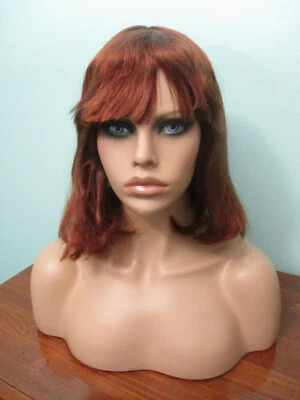 14" red brown / auburn straight medium length PAGE cut WIG by SEPIA / WEST BAY - Image 1 of 4