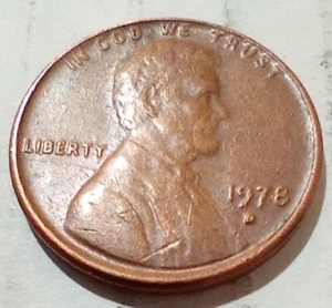 1978 D Cent Coin Stretched IN Error Touching Rim Obverse - Picture 1 of 8