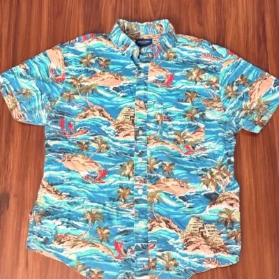 Arizona Jean Co. Hawaiian Shirt Palm Tree Print Button Up Shirt Mens M - Image 1 of 3