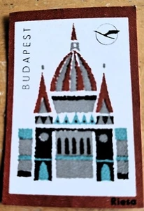 LUFTHANSA Label Matchbook Cover 1950's BUDAPEST 2in x 1 1/4in - Picture 1 of 1