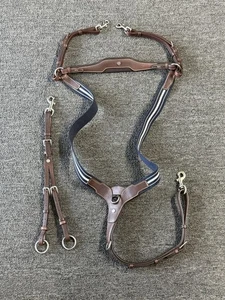 Antares Grained Elasticized Breastplate w/ Running Martingale Attachment Size 2 - Picture 1 of 17