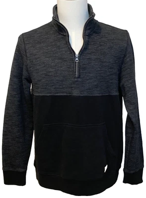 Billabong Mens sz. M Gray/Black Colorblock Quarter Zip Fleece Pockets Stretch - Image 1 of 4