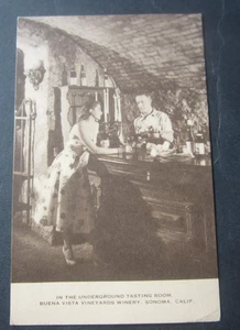 c.1940's - BUENA VISTA VINEYARDS WINERY - Tasting Room - POSTCARD - Sonoma CA. - Picture 1 of 2