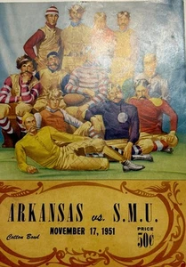 1951 Univ Arkansas Razorbacks v SMU Mustangs Football Program Cotton Bowl Nov 17 - Picture 1 of 5