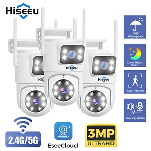 3PCS Hiseeu 6MP Dual Lens 5G Wifi Security Camera Outdoor Color Night Vision - Picture 1 of 14