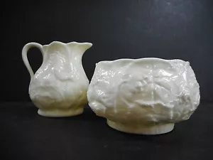 BLACK MARK BELLEEK MILK JUG & SUGAR BOWL SET MADE IN IRELAND - Bild 1 von 1
