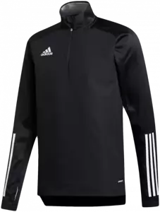 adidas Youth Kid's Warm Up Top Jacket EK5459 1/4 Zip Thumb Holes Fleece Black - Picture 1 of 7