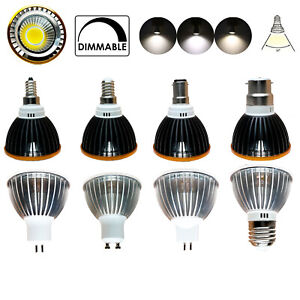 10W Dimmable LED COB Spotlight Bulb GU10 MR16 E12 110V 220V 12V 24V Lamp RC7198