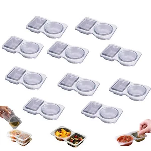 30pcs Snack Pack Containers 2 Compartments Small Snack Cups with Lids Container - Picture 1 of 12