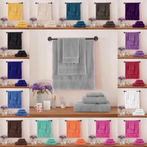 Sábanas de baño de lujo gruesas 100 % algodón egipcio súper suaves 60 GSM para manos y cara - Imagen 1 de 37