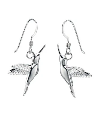 Colibrì Orecchini a Goccia Argento Sterling 925 Marchiato Nuovo IN Scatola - Immagine 1 di 3