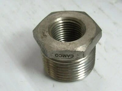 1" MNPT x  1/2 FNPT 316ss Hex Bushing CAMCO  316-872 - Image 1 of 2