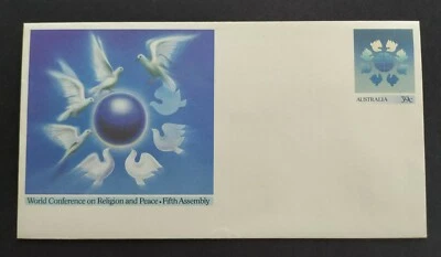 1989 Australia World Conference Religion & Peace Pre-printed Stamp FDC (Mint) - Image 1 of 2