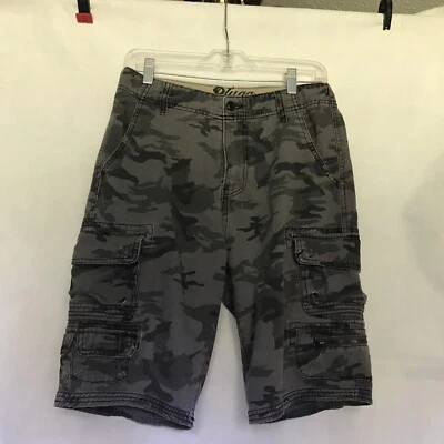 Shorts Plugg Cargo Masculino 28 Cinza Preto Camuflado 9 Bolsos Utilitários Camuflagem B8 - Imagem 1 de 4