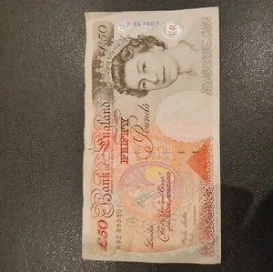 Old Fifty £50 Pound Notes circulated. E02180471 - Picture 1 of 9