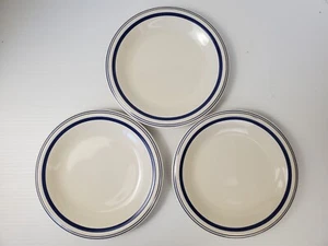 Vintage Ralph Lauren Classic Cafe Stripe BLUE Salad Dessert Plates Retired Set 3 - Picture 1 of 11