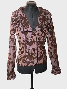 Anne Fontaine Jacket Women Small Blazer Shawl Ruffle Size 1 - Picture 1 of 15