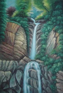 36x24 Endless Song Oil Painting Classic Landscape Waterfall - Picture 1 of 1