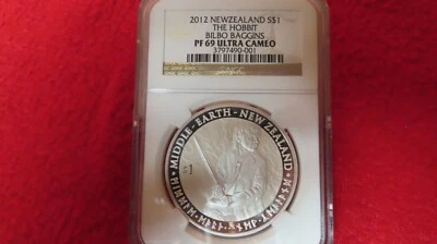 2012 New Zealand LOTR Bilbo Baggins Lord of the Rings The Hobbit NGC PR69 coin - Image 1 of 4