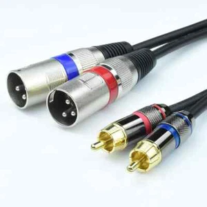 Dual RCA Male to Dual XLR Male Cable Adapter, 15FT Unbalanced L/R RCA to XLR .. - Picture 1 of 7