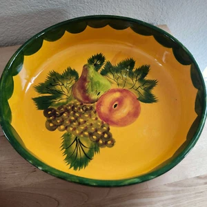 VGUC Large 11.5 Mexican Talavera Ceramic Pottery Hand Painted Fruit Serving Bowl - Picture 1 of 3
