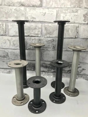 SET OF 4 FURNITURE LEGS, 3/4" MALLEABLE PIPE LEGS - SIZES 10-100cm,COLOUR OPTION - Image 1 of 4
