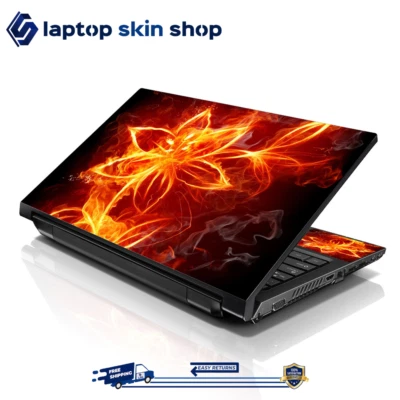 Laptop Skin Sticker Decal Cover for Notebook Apple Asus Flower Fire 13-16 inch - Image 1 of 4