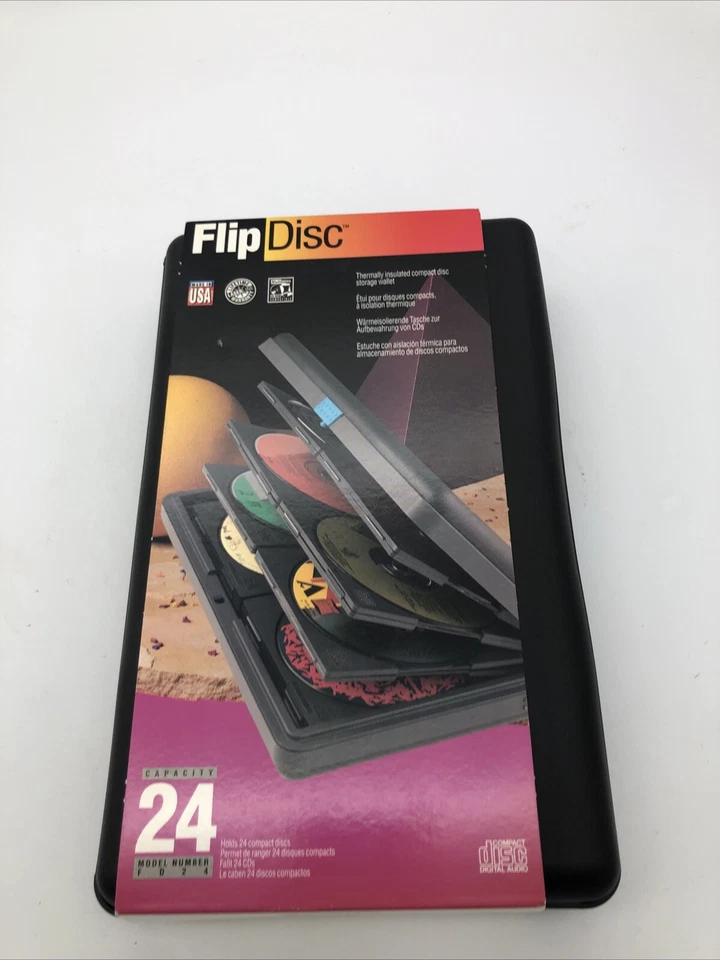 Disco abatible vintage Laserline 24 capacidades estuche de transporte nuevo modelo FD24 CD discos de juego Foto 1 de 4