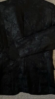 INC Slim Fit Navy Blue Floral print blazer mens Size S NNT - Image 1 of 4