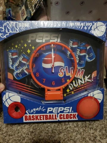 VINTAGE SEALED PEPSI SLAM DUNK BASKETBALL Wall CLOCK (u) Cover