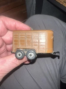 Vintage Mini Ertl Farm Horse Trailer Open Back Diecast Plastic VTG Brown  - Picture 1 of 6