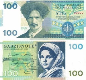 Poland; 100 Zlotych 2025; Ignacy Paderewski UNC; Gabris Matej; Series B 00000 - Bild 1 von 6