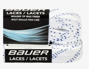 Bauer Pro Hockey Skate Laces White Wax 120" Molded Tip Made Canada Fit CCM True - Picture 1 of 1
