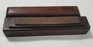 Antique Sharpening Stone in Custom Coffin Wood Box - PA Estate Find - Picture 1 of 9