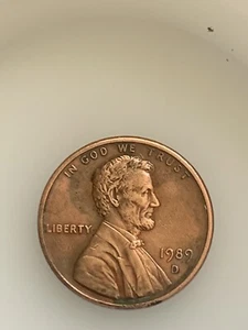 1989-D Lincoln Memorial Cent Penny Red DDO/DDR Doubled Die - Picture 1 of 7