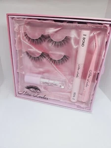 MinuLashes QuickLash Clusters Set Black  Eyelashes Kit Bond Seal Remover Tweezer - Picture 1 of 5