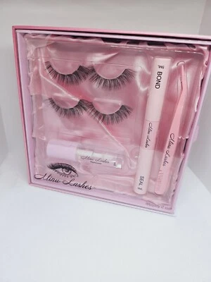 MinuLashes QuickLash Clusters Set Black  Eyelashes Kit Bond Seal Remover Tweezer - Image 1 of 4