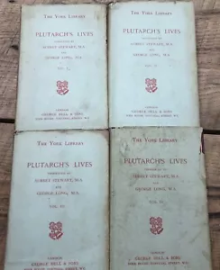 Plutarch's Lives Volumes (I, II, III & IV) 1906 Set Antique - Foto 1 di 16