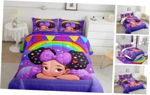 Black Princess Girl Comforter Set Size,African Kids Teens Twin Black Girl 01 - Picture 1 of 7