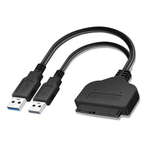 USB 3.0 & 2.0 to 2.5" SATA 22-pin (7+15 pin) HDD Hard Drive Converter Adapter - Foto 1 di 1