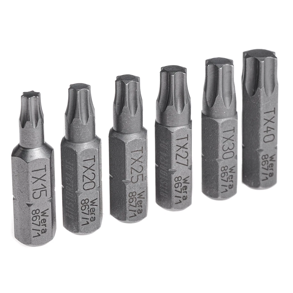 WERA TORX® Bit Biteinsatz wahlw. Gr. T10, T15, T20, T25, T27, T30, T40 TX Bits - Bild 1 von 1