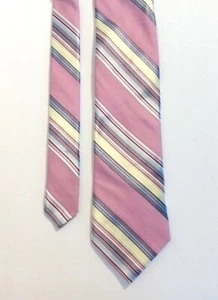 Ted Baker London Pink Striped Necktie Silk Blend Made in USA 60" - Picture 1 of 6